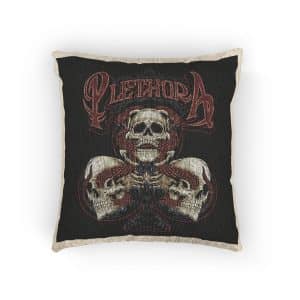 Clover With Text Illustration Woven Pillow