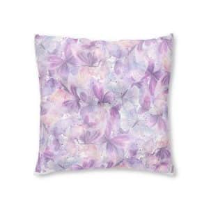 Lilac Pink Blue Butterflies Watercolor Illustration Seamless Pattern White Background From Cats Butterflies Collection Fabric Textile Wallpaper Packaging Wrapping Paper Decoration Tufted Floor...