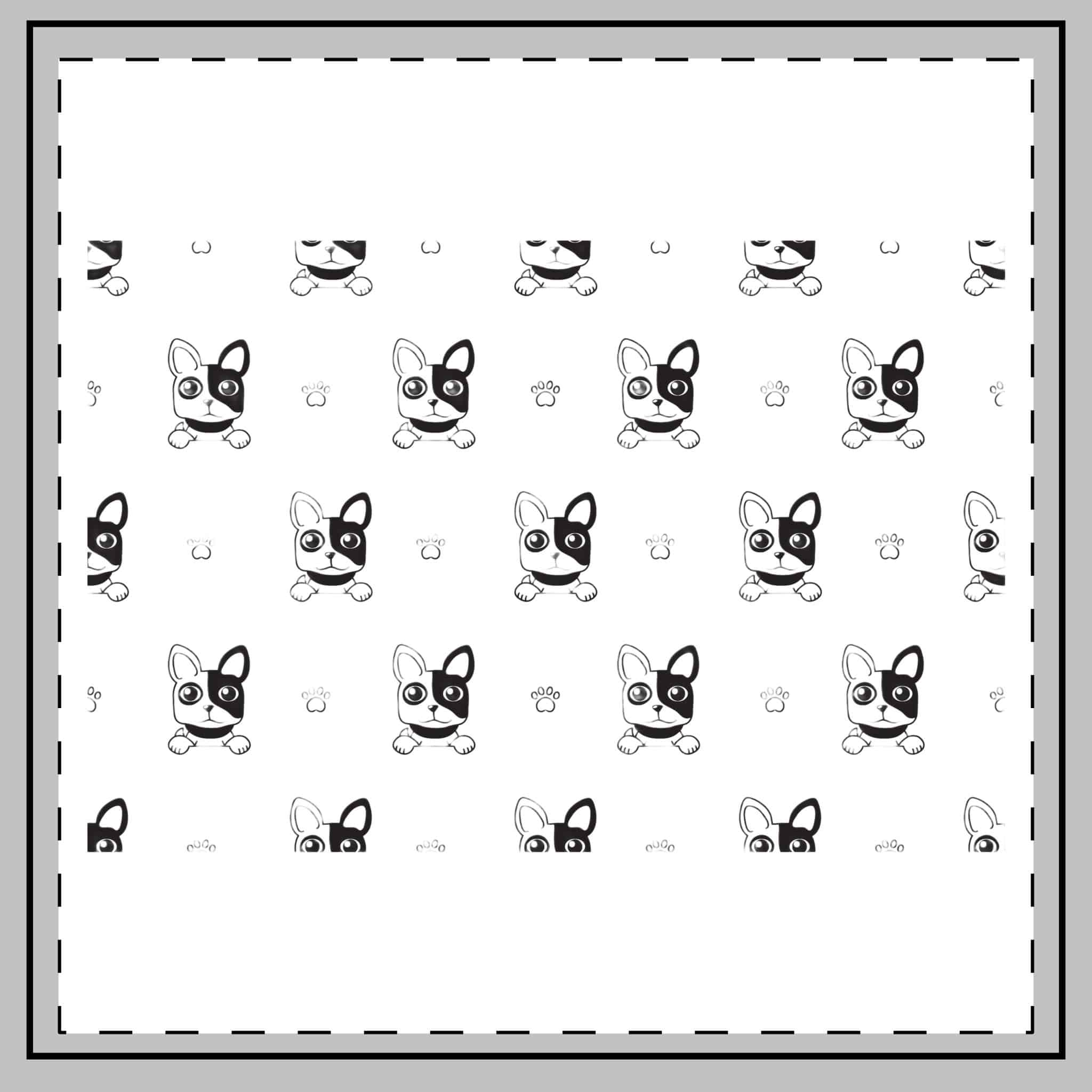 French Bulldog Seamless Pattern Throw Pillow - Image 2