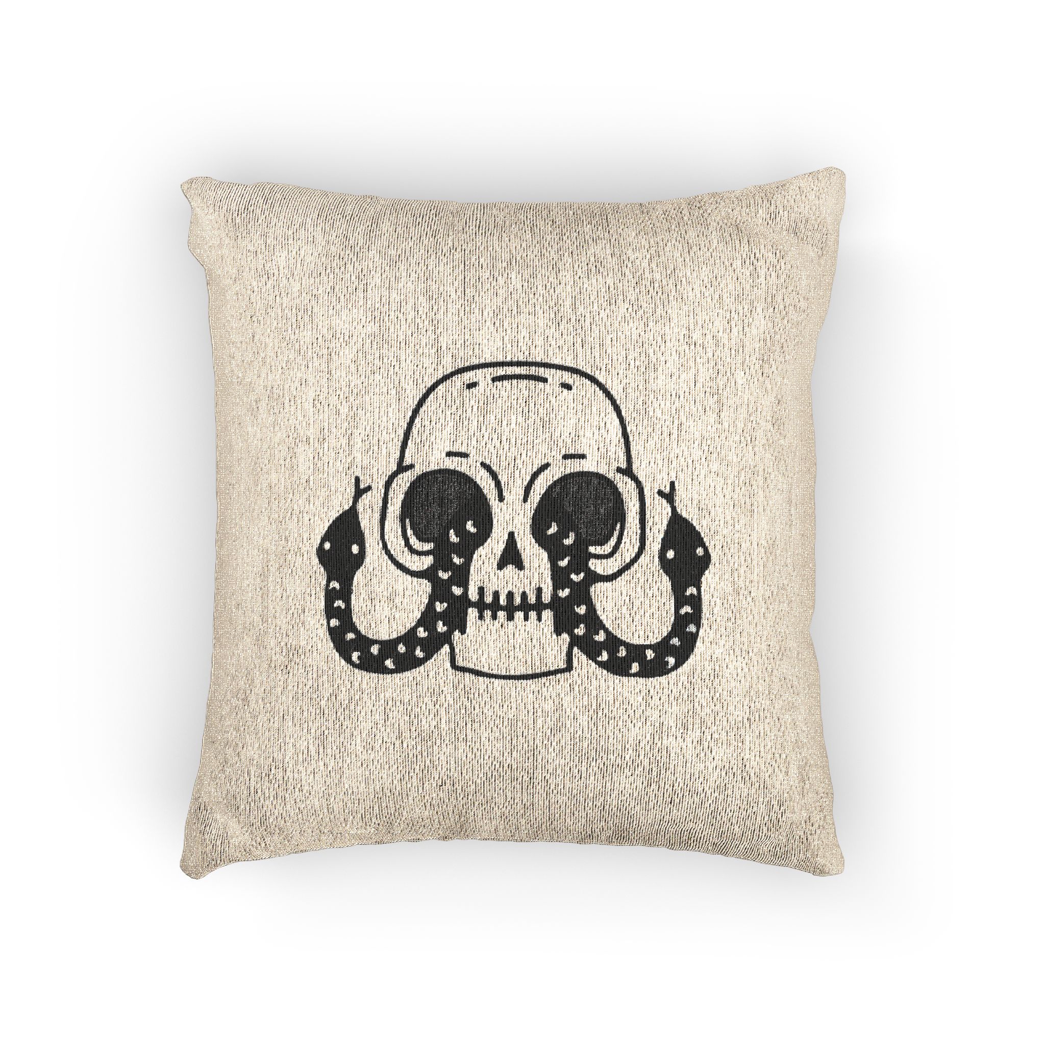 Cool Skull Head With Snakes Eyes Illustration T Shirt Sticker Apparel Merchandise Woven Pillow