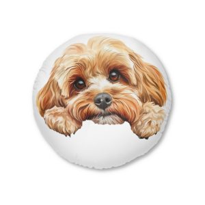 Dogs 4 Tufted Floor Pillow Round