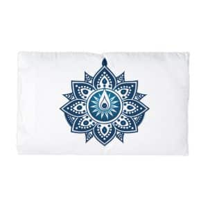 Blue Gradient Diwali Line Art Flower Pattern Microfiber Pillowcase