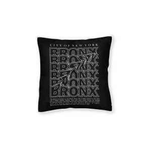 Bronx City New York Design Square Pillow Pink Back