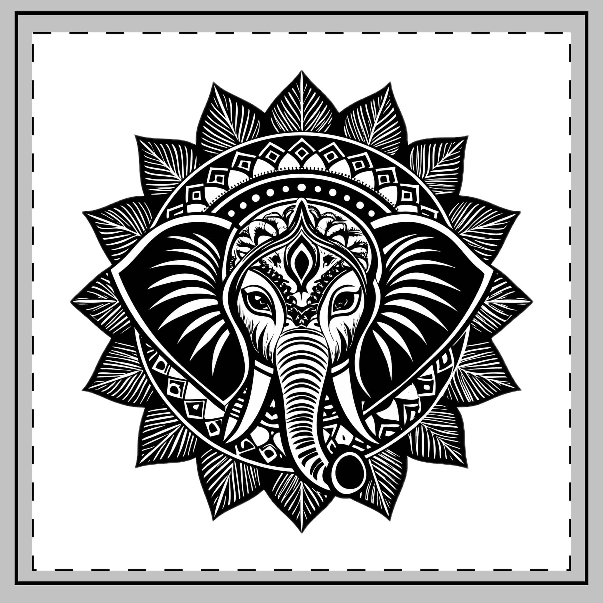 Elephant Mandala Svg Throw Pillow - Image 2