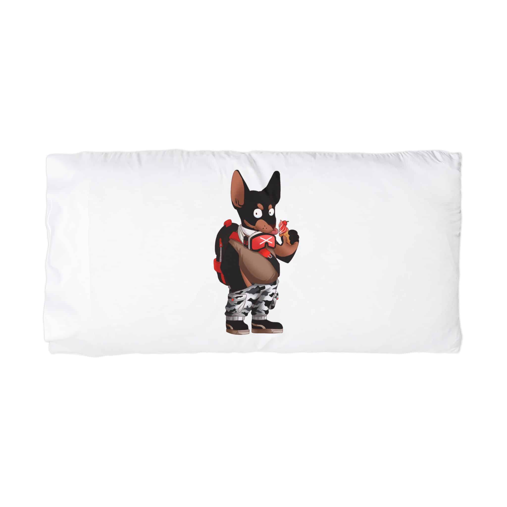 Cool Little Mice Eat Ice Cream Mascot Design Cartoon Illstration Microfiber Pillowcase - Image 3