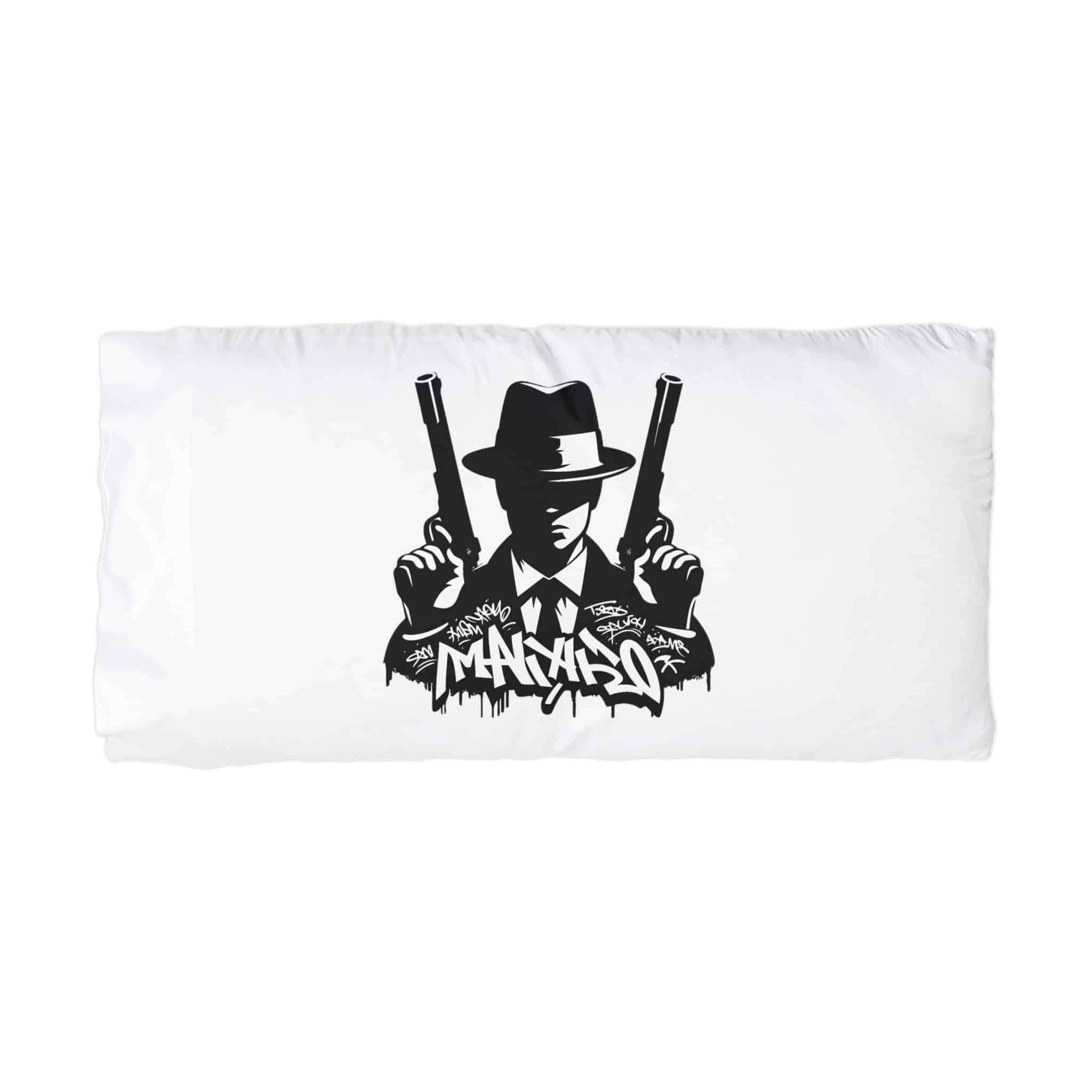 Mafia Gangster Silhouette People Graffiti Tag Hip Hop Street Art Typography Illustration Microfiber Pillowcase - Image 3