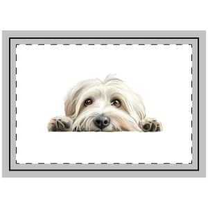 White Dog 2 Throw Pillow