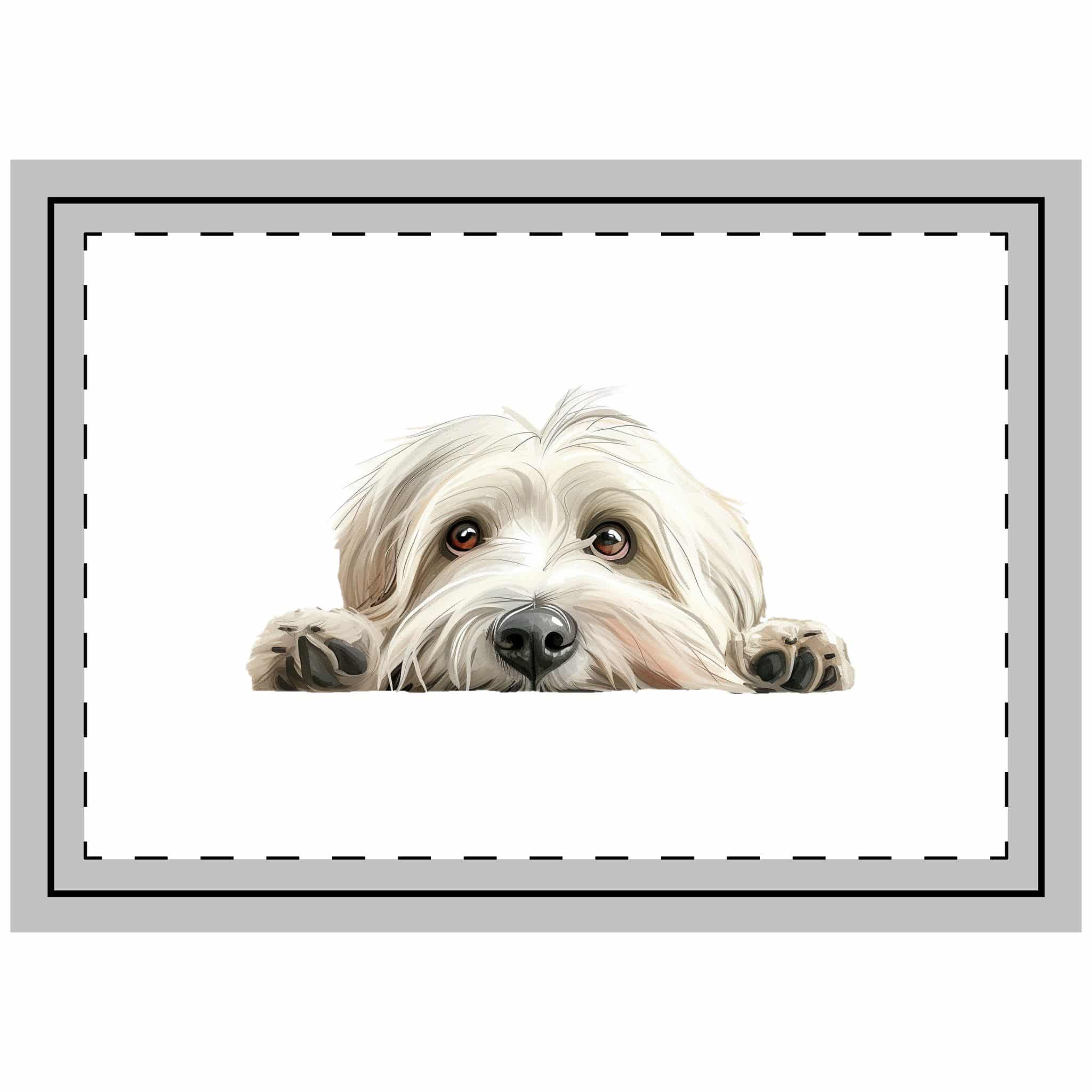 White Dog 2 Throw Pillow